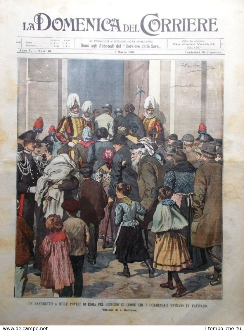 La Domenica del Corriere 8 Marzo 1903 Carabinieri Giubileo Vesuvio …