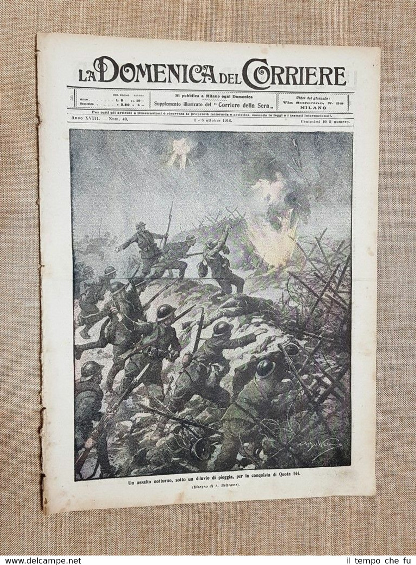 La Domenica del Corriere 8 Ottobre 1916 WW1 Baruzzi Medaglia …