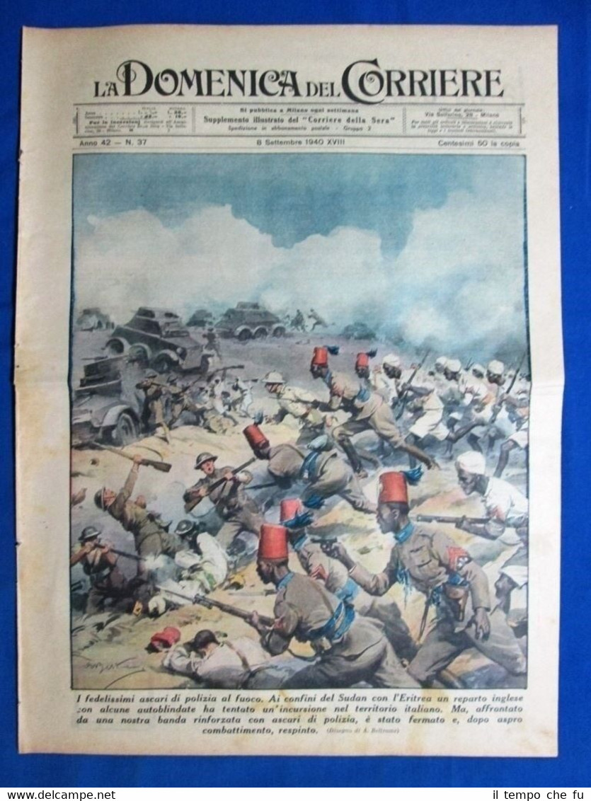 La Domenica del Corriere 8 settembre 1940 Sudan - Inghilterra …