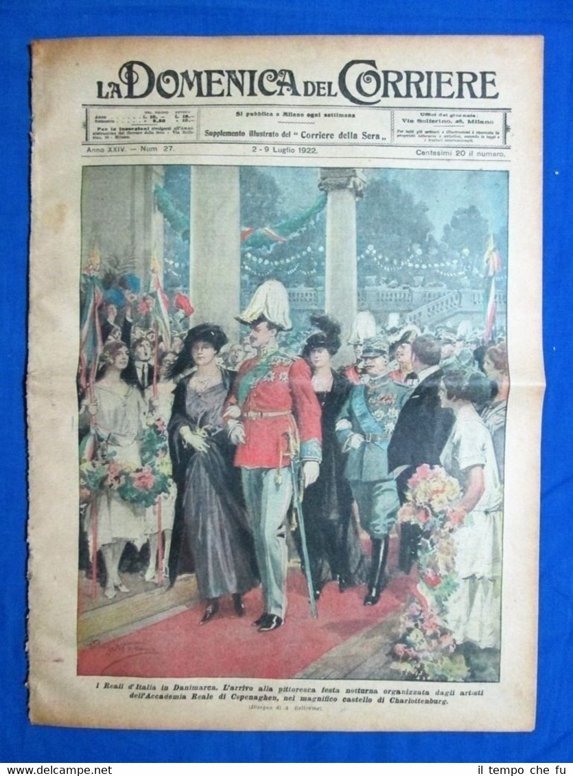 La Domenica del Corriere 9 luglio 1922 Copenaghen - Cherbourg …