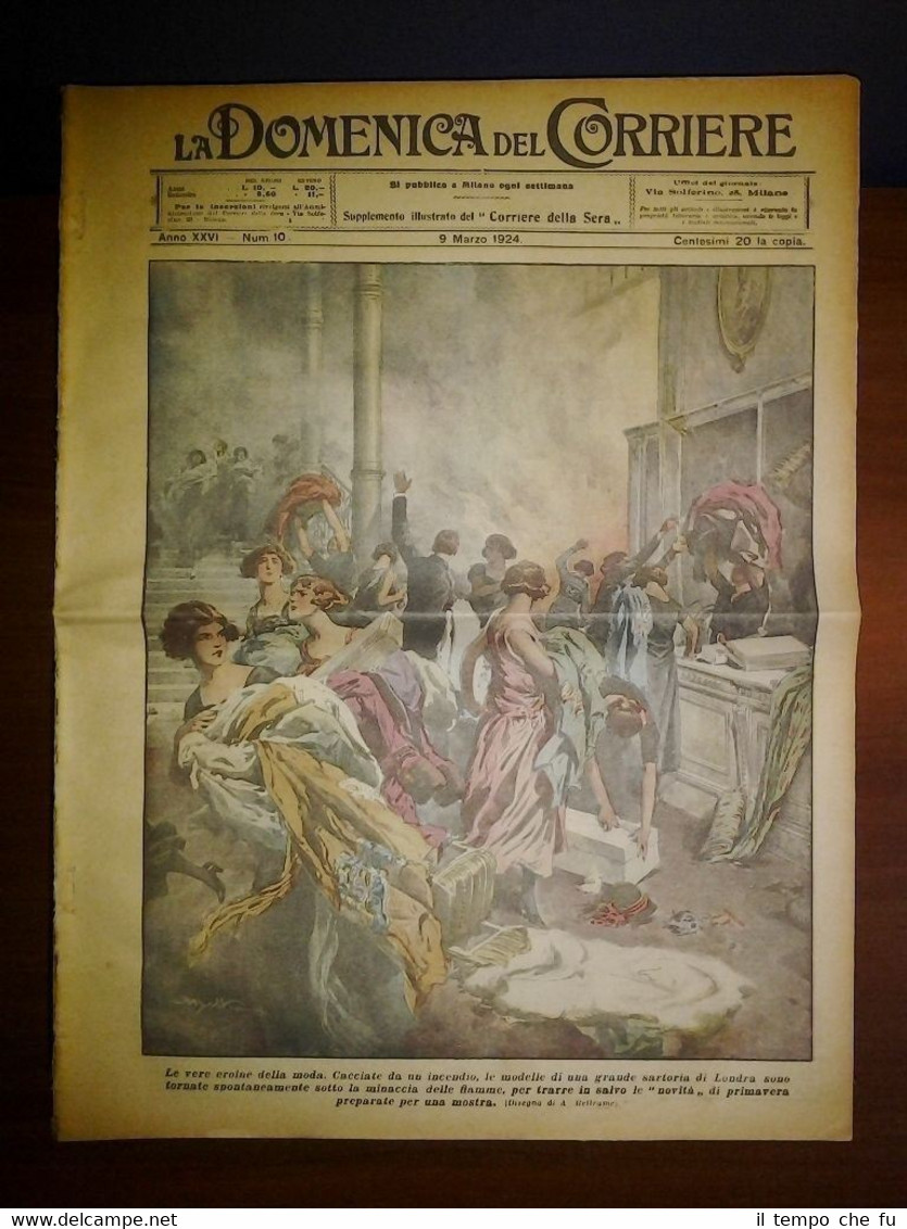La Domenica del Corriere 9 Marzo 1924 Londra - Vesuvio …