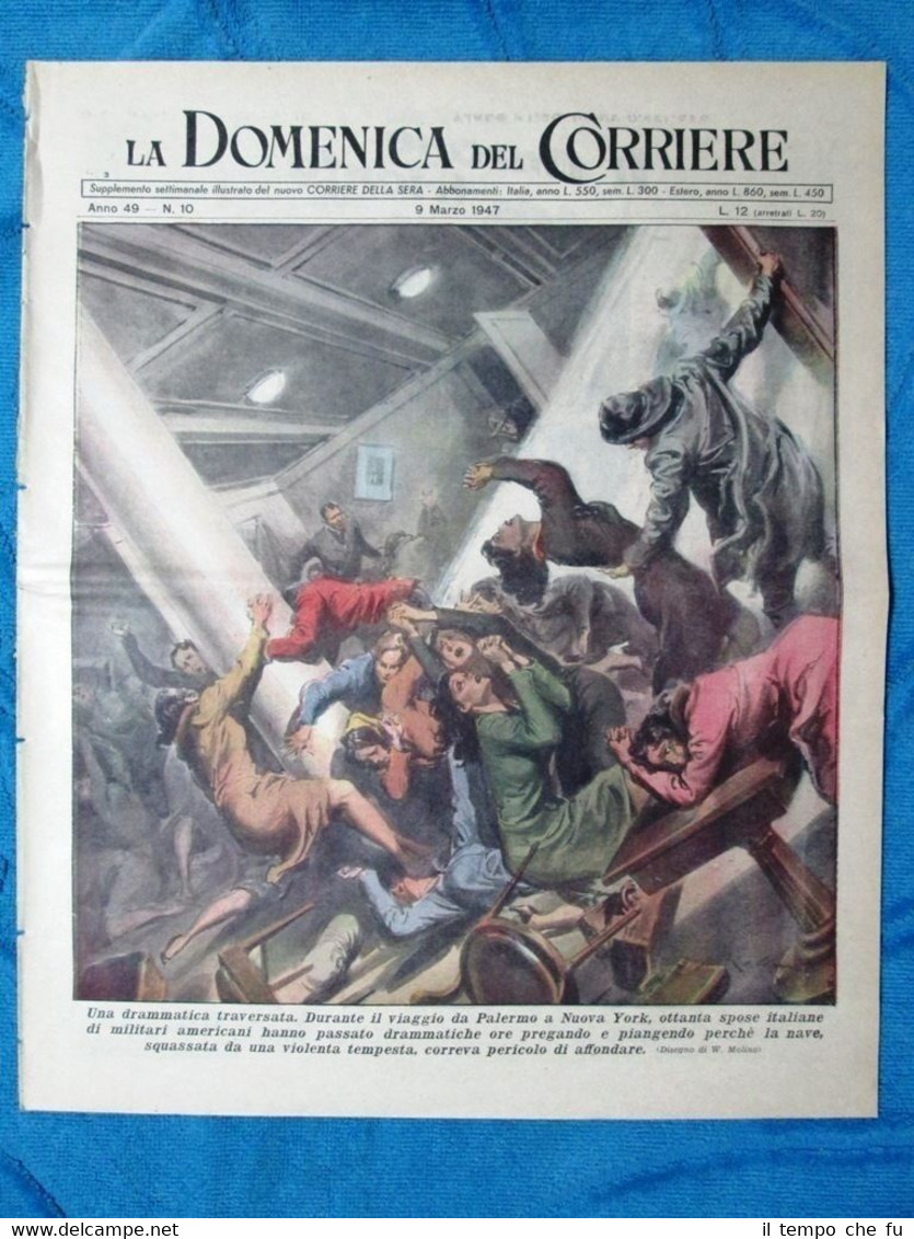 La Domenica del Corriere 9 marzo 1947 Palermo-New York - …