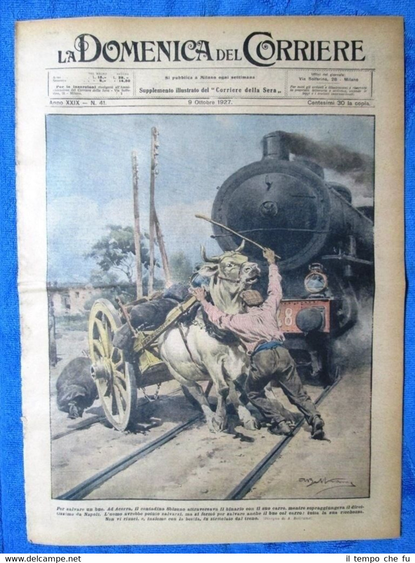 La Domenica del Corriere 9 ottobre 1927 Acerra - Londra-Brighton …
