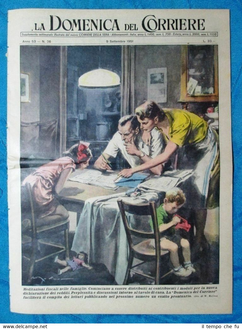 La Domenica del Corriere 9 settembre 1951 Bernard Mac Fadden-Gabriele …