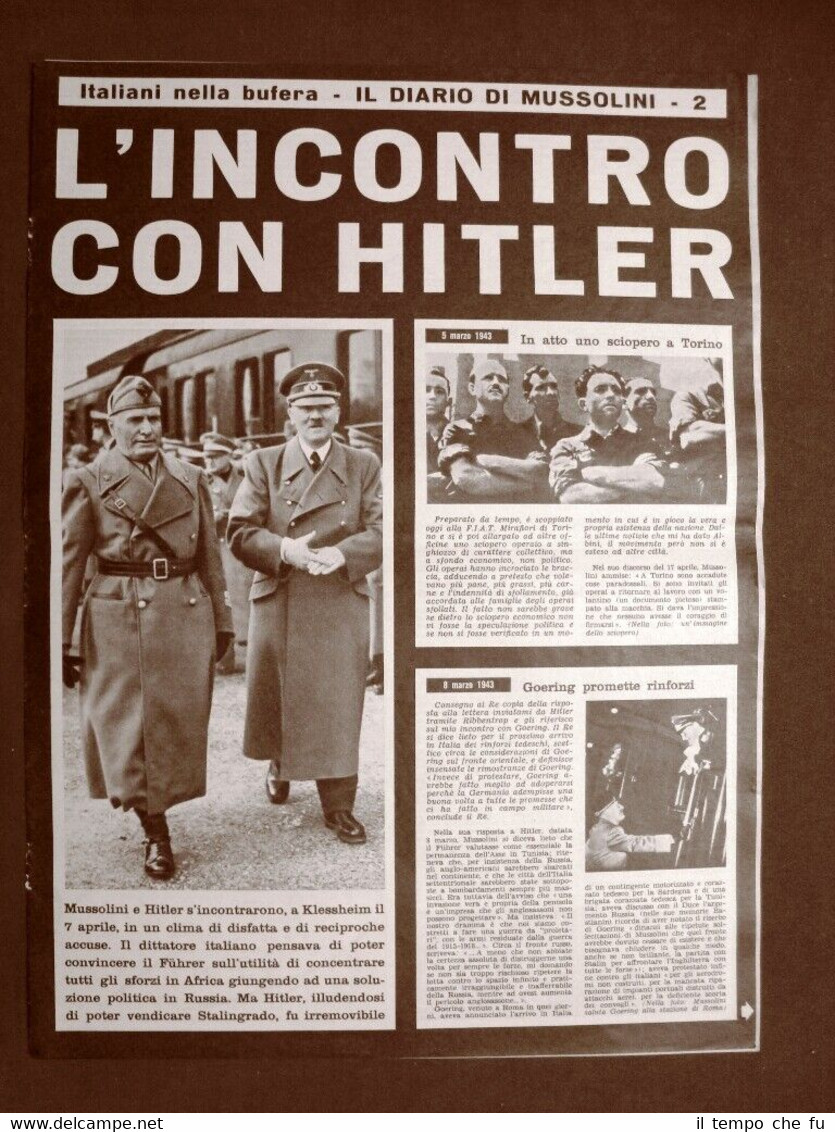 La Domenica del Corriere Inserto Il Duce Mussolini incontra il …