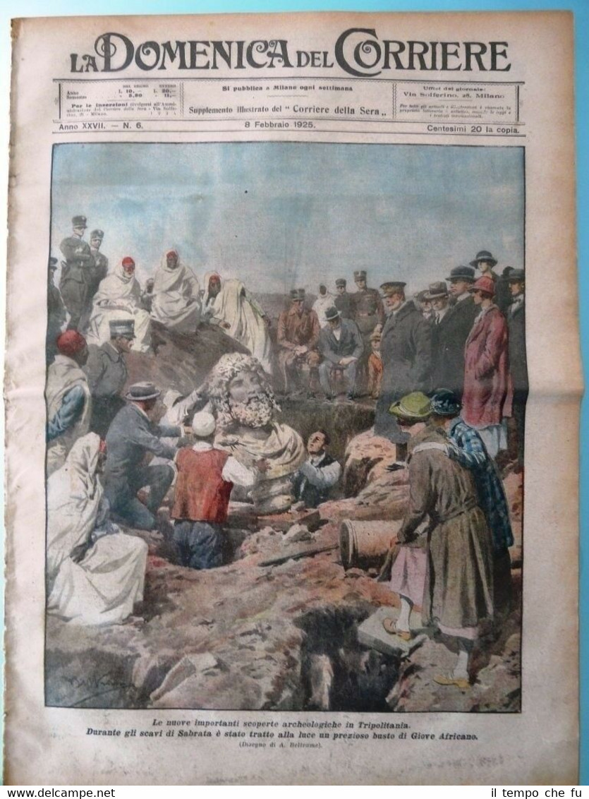 La Domenica del Corriere originale 08 Febbraio 1925 Tripolitania Sabrata …