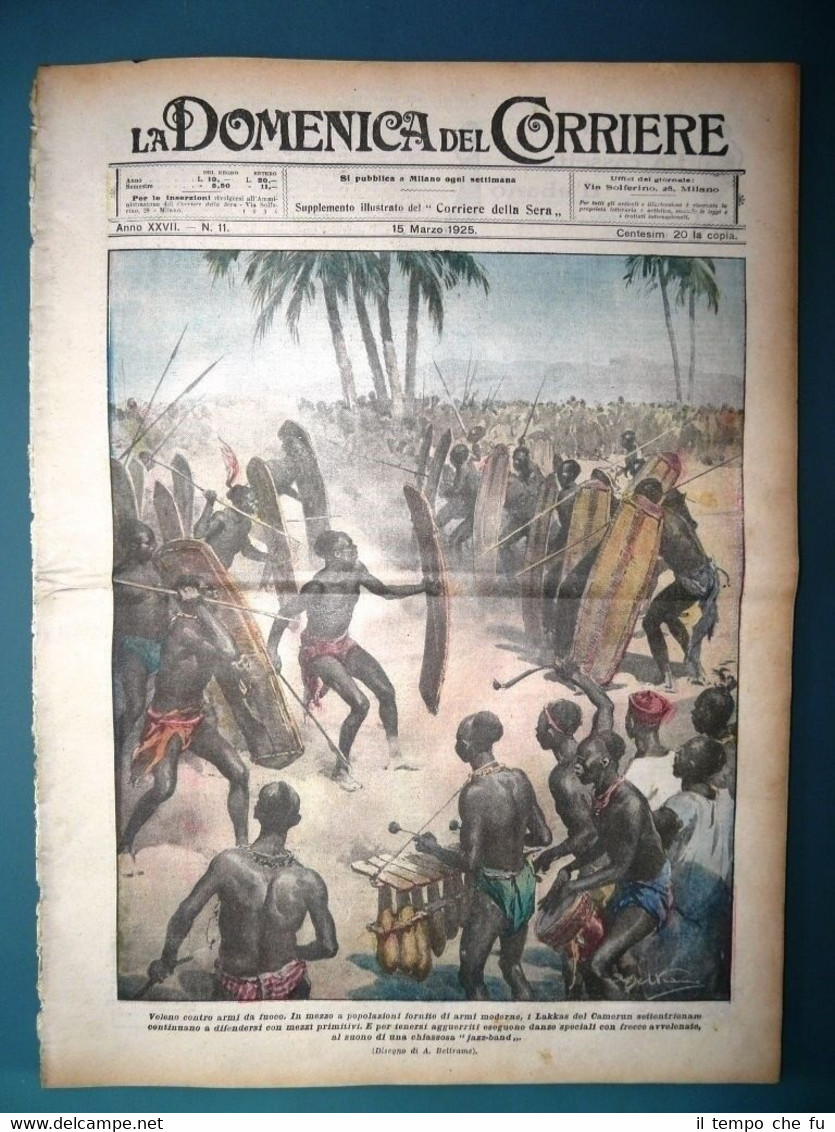 La Domenica del Corriere originale 15 Marzo 1925 Lakkas Camerun …