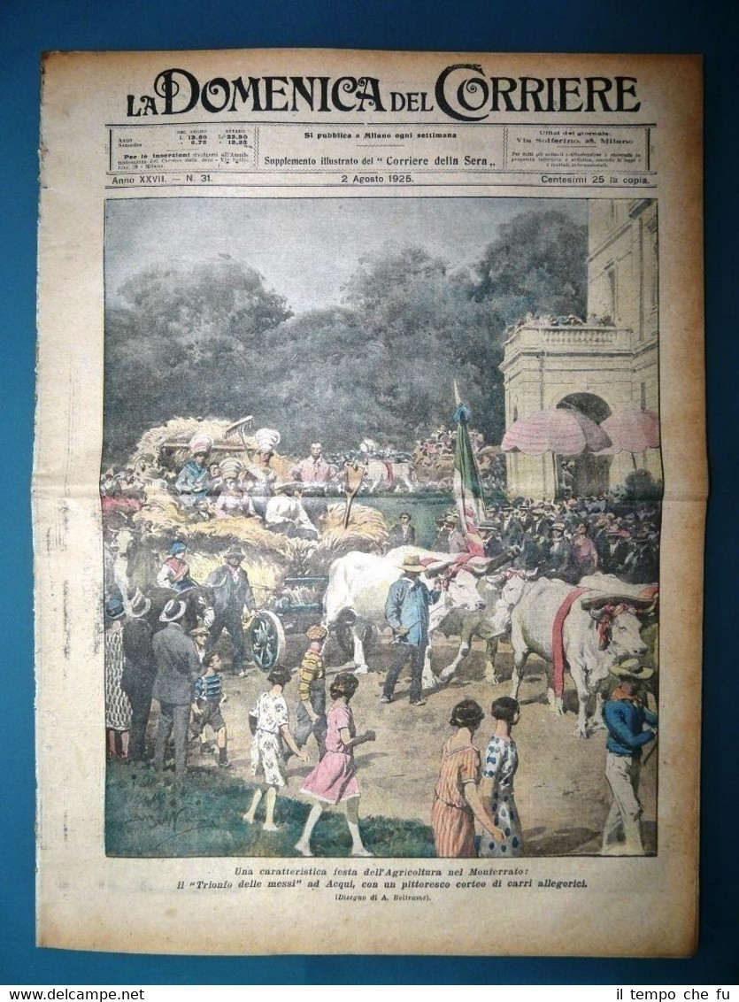 La Domenica del Corriere originale 2 Agosto1925 Monferrato Richmond Frank …