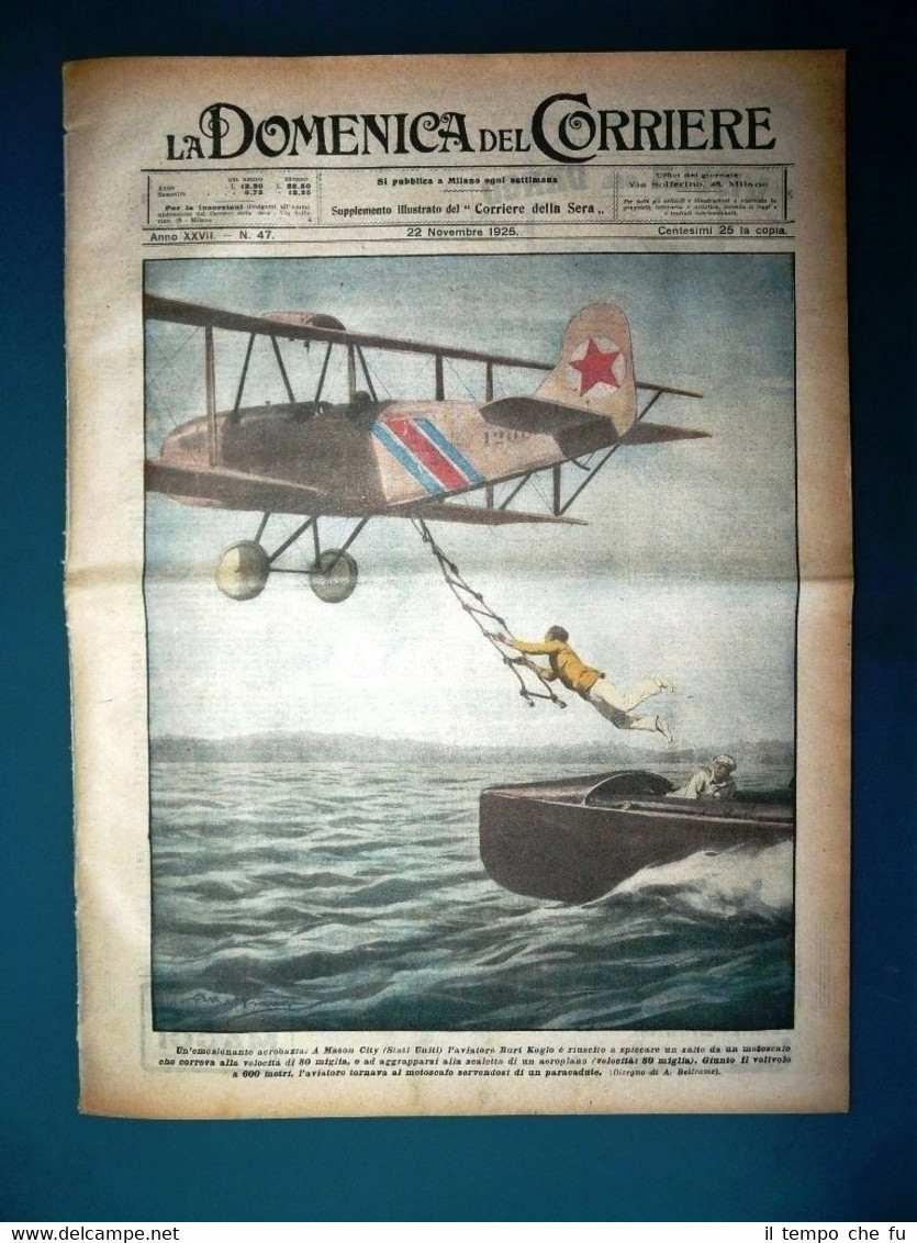 La Domenica del Corriere originale 22 Novembre 1925 Mason City …