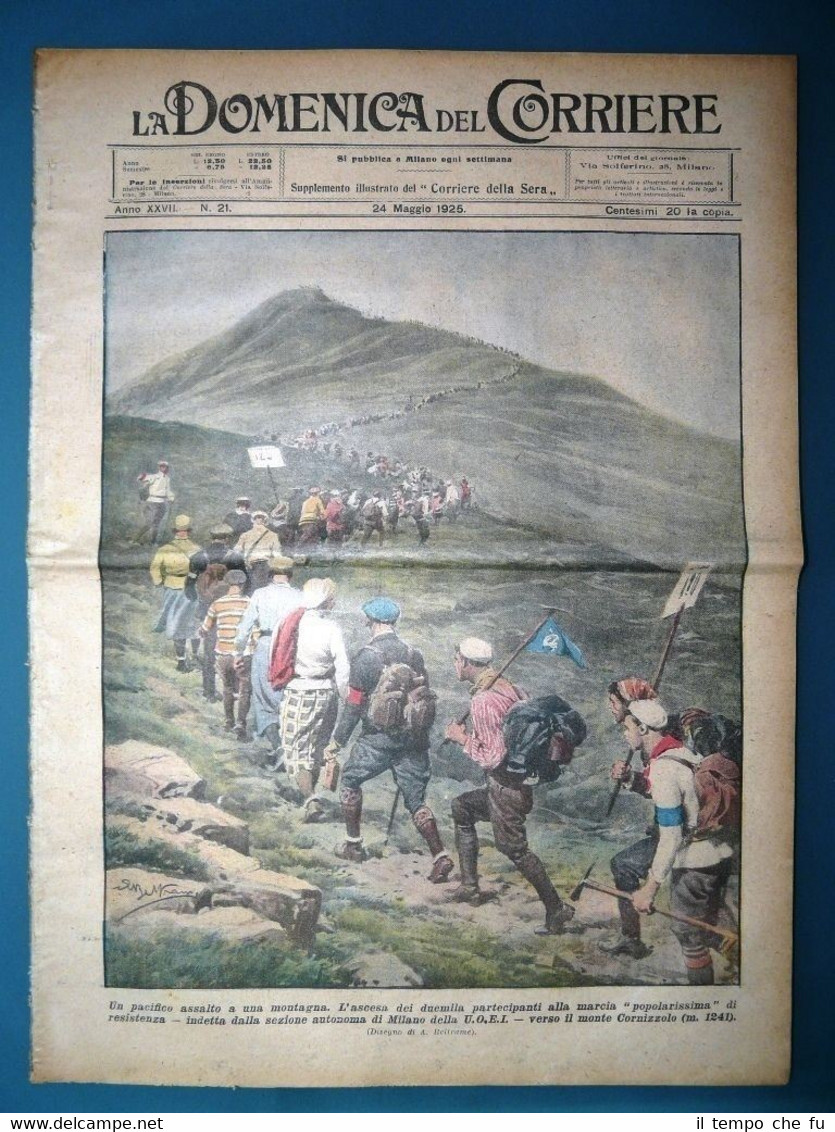 La Domenica del Corriere originale 24 Maggio 1925 UOEI Cornizzolo …