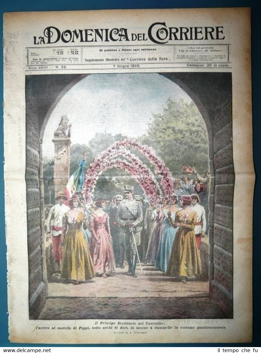 La Domenica del Corriere originale 7 Giugno 1925 Principe Umberto …