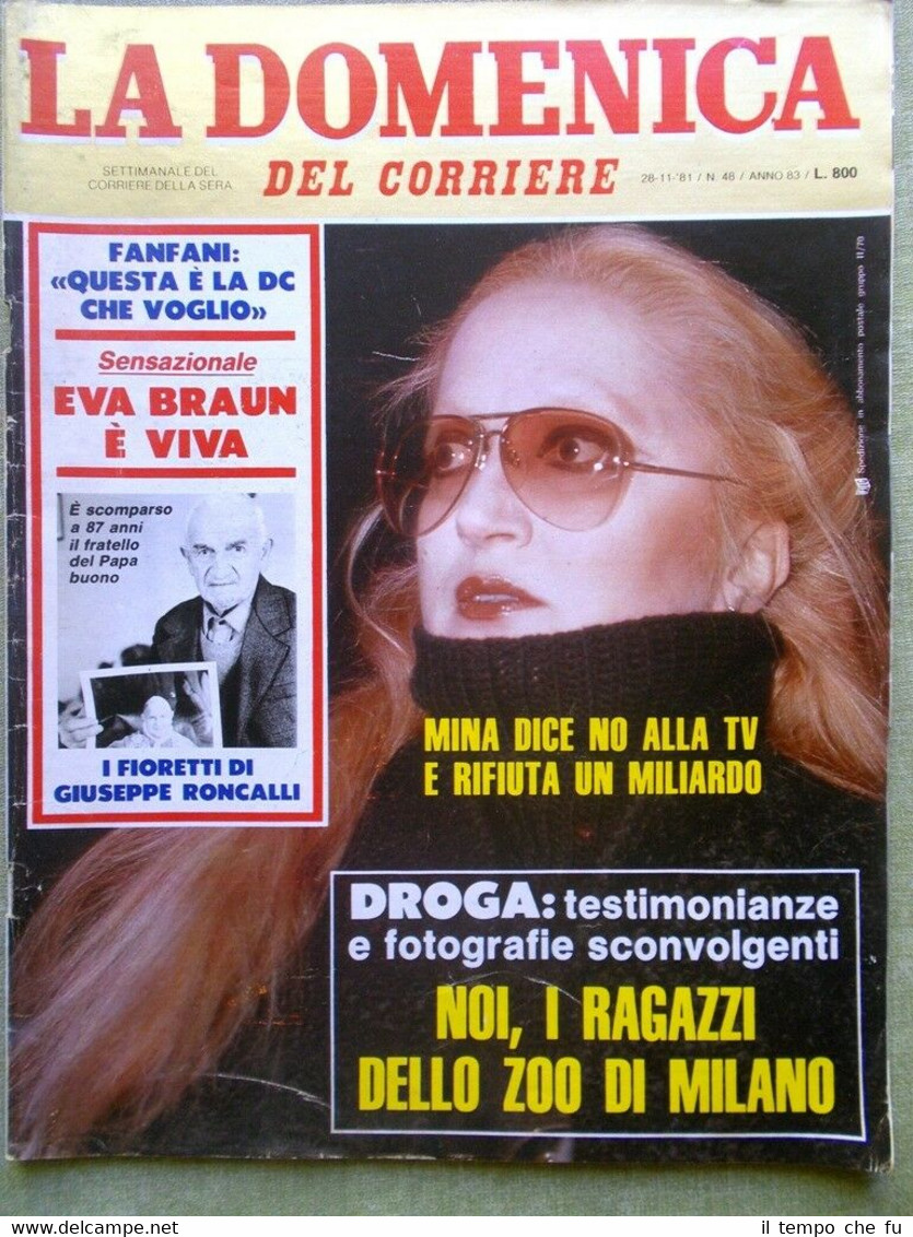 La Domenica del Corriere28 Novembre 1981 Mina Regazzoni Holden Antonello …
