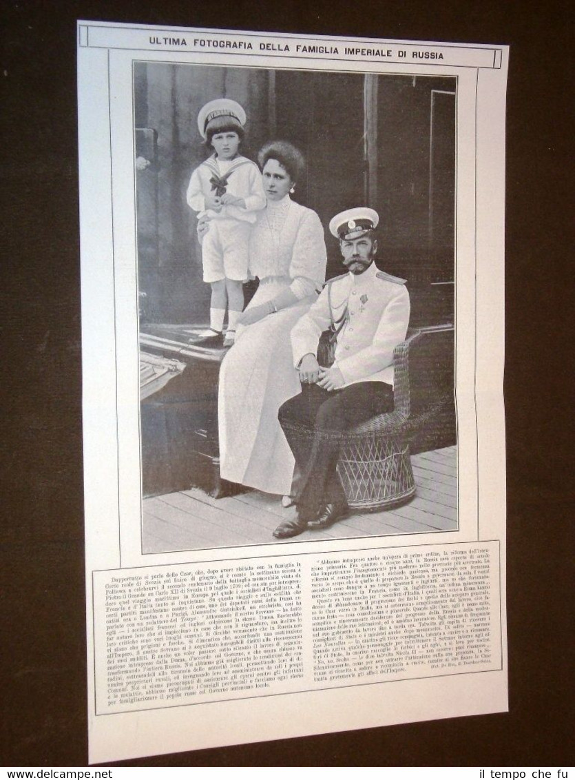 La Famiglia imperiale di Russia nel 1909 Lo Zar o …