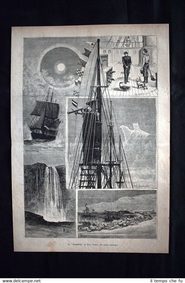La Jeannette al Polo Artico Incisione del 1882