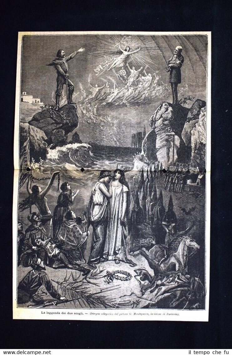 La leggenda dei due scogli, G. Mantegazza, Barberis Incisione del …