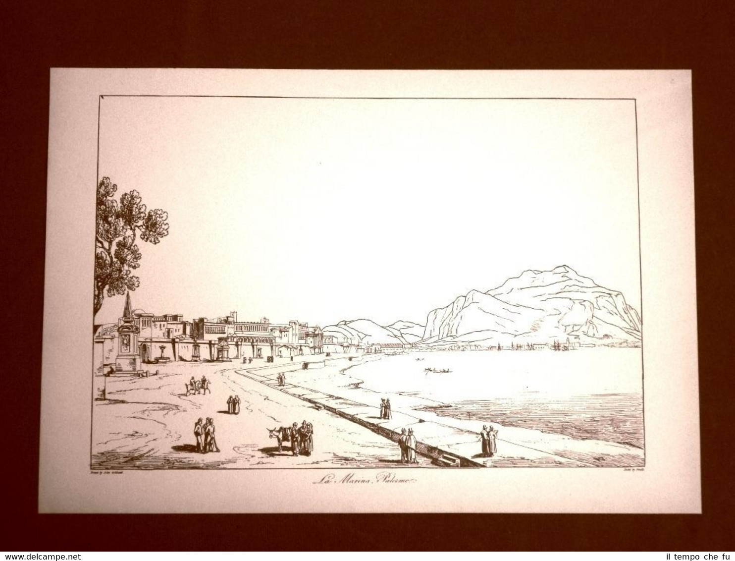 La Marina di Palermo Sicilia Ristampa J.Goldicutt Antiquies Sicily 1818