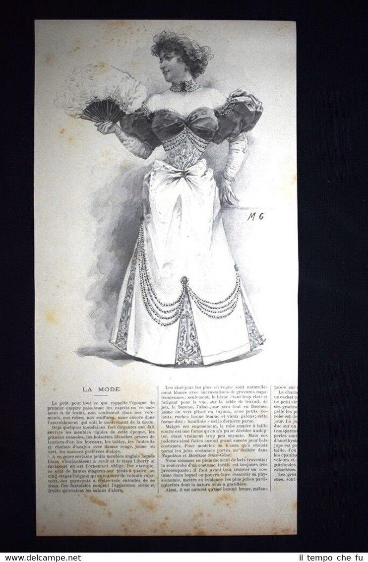 La moda del 1894 in Francia #1 Incisione del 1894