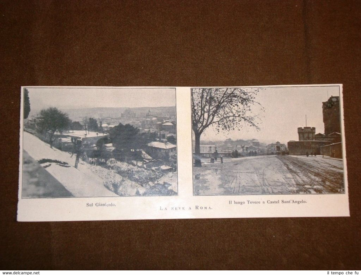 La neve a Roma nel 1918 Gianicolo e Lungo Tevere …