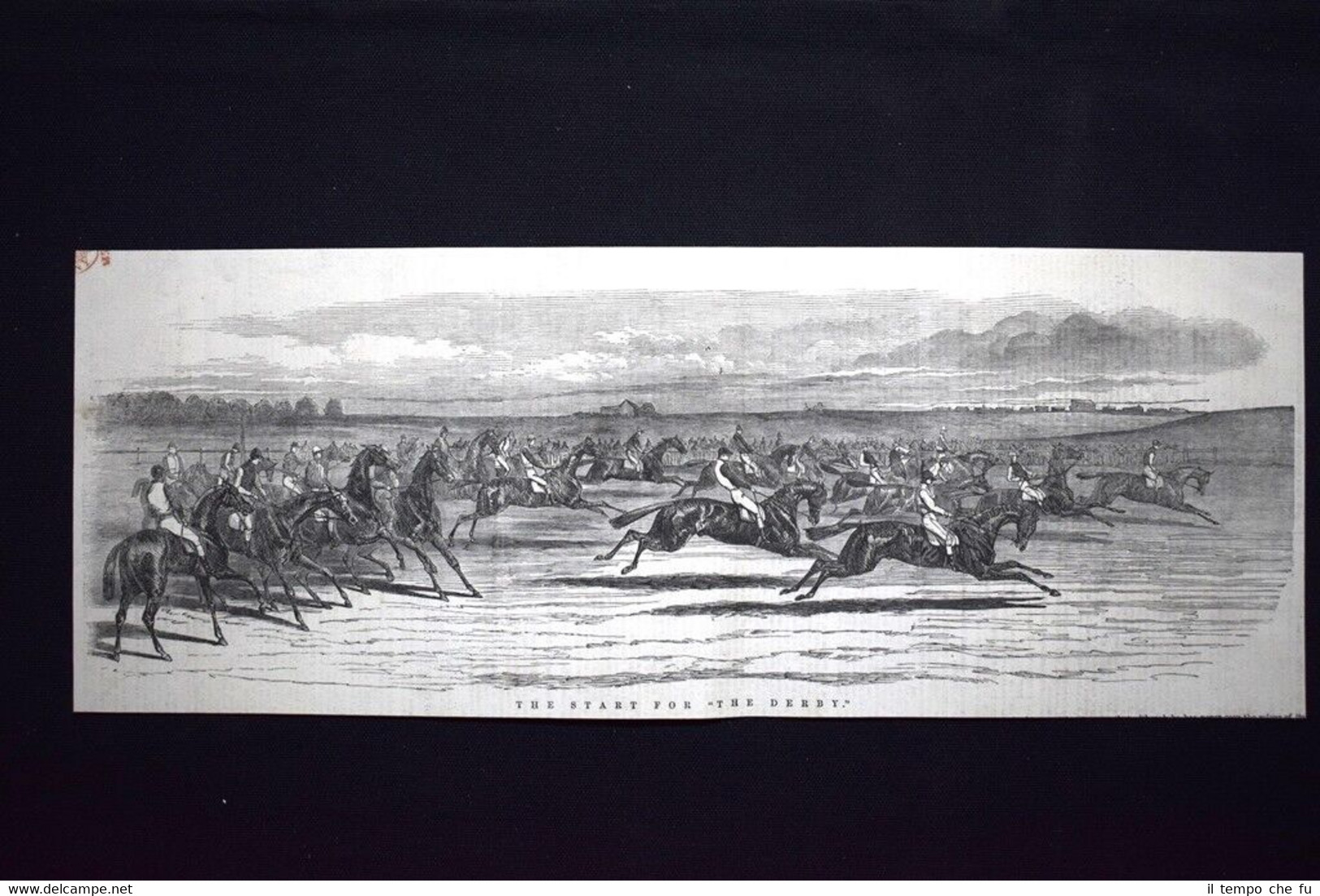 La partenza del "Derby" del 1851 Incisione del 1851