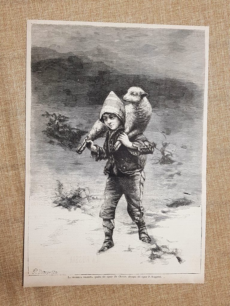 La pecorella smarrita Quadro di De Chirico del 1881 Disegno …