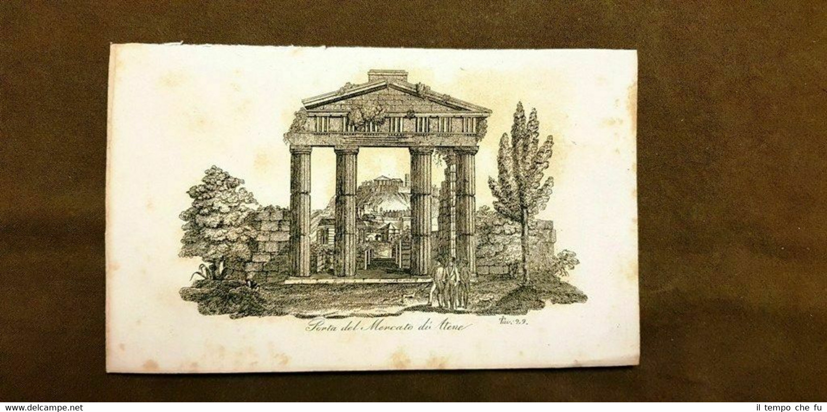 La porta del mercato di Atene Grecia Acquaforte del 1830 …