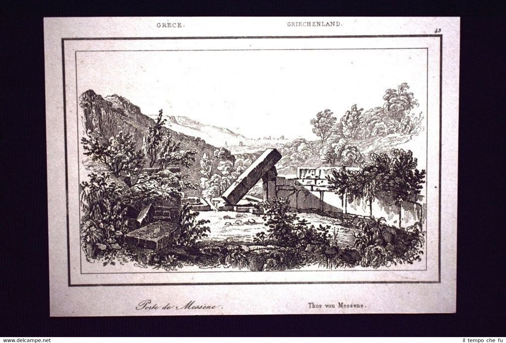 La porta della città di Messene, Grecia Incisione del 1850 …