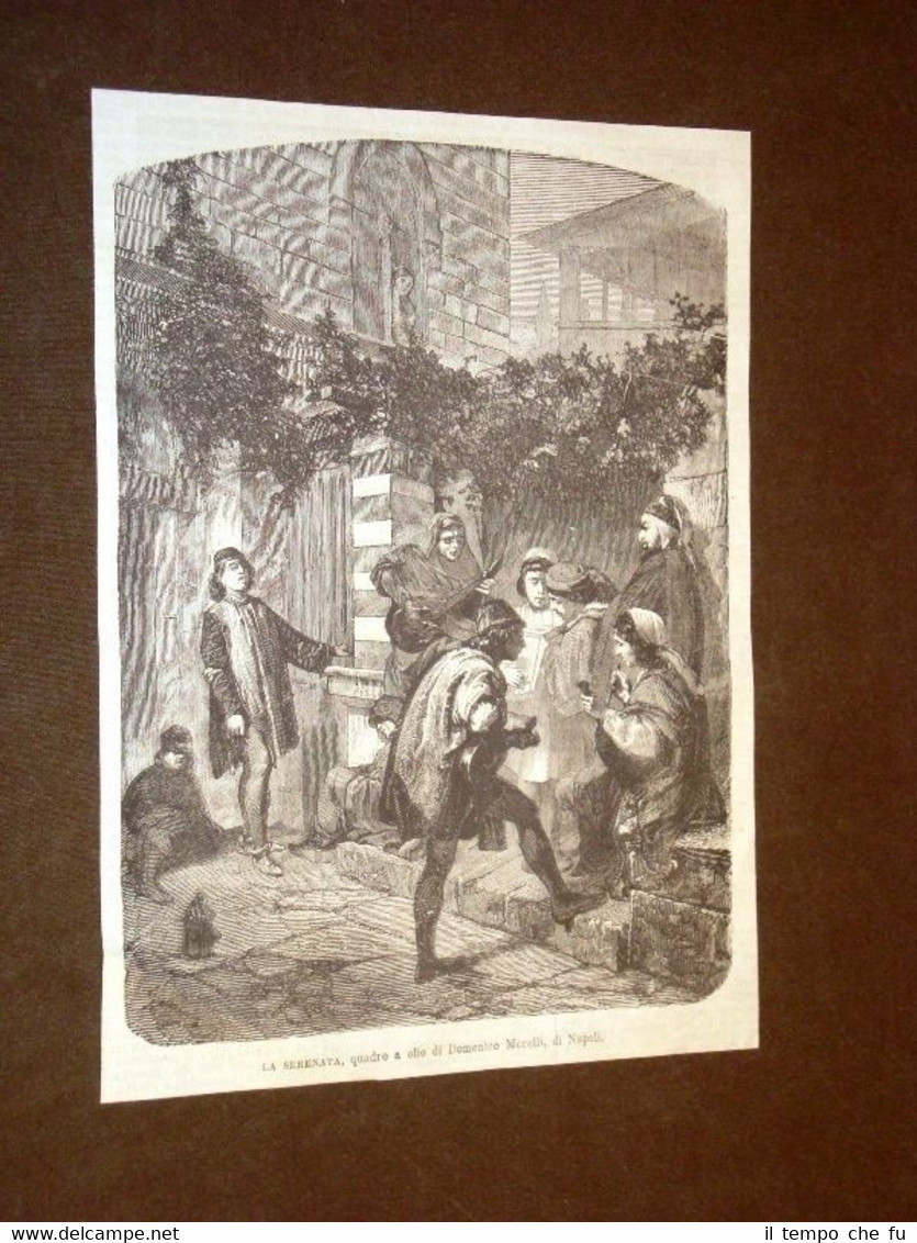 La Serenata Quadro ad olio di Domenico Morelli di Napoli