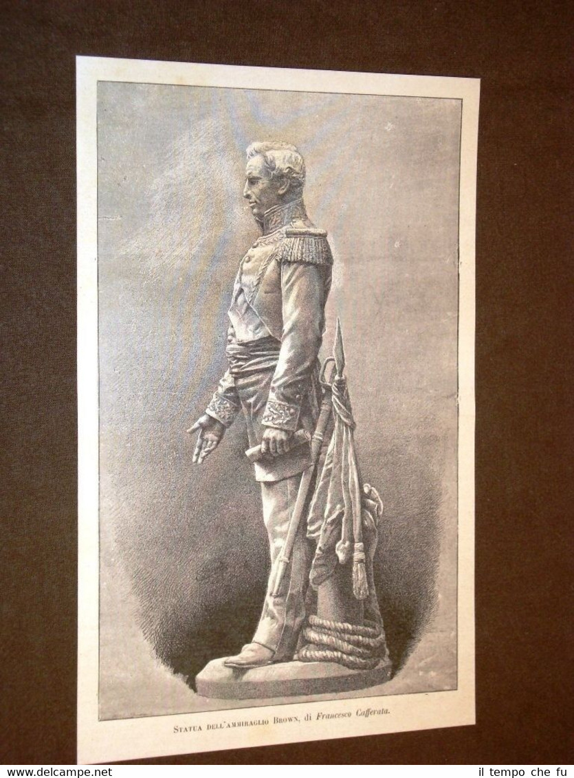 La statua dell'Ammiraglio Brown Scultura di Francesco Cafferata del 1884