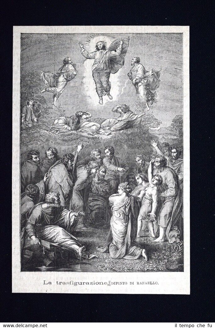 La trasfigurazione, dipinto di Raffaello Incisione del 1875