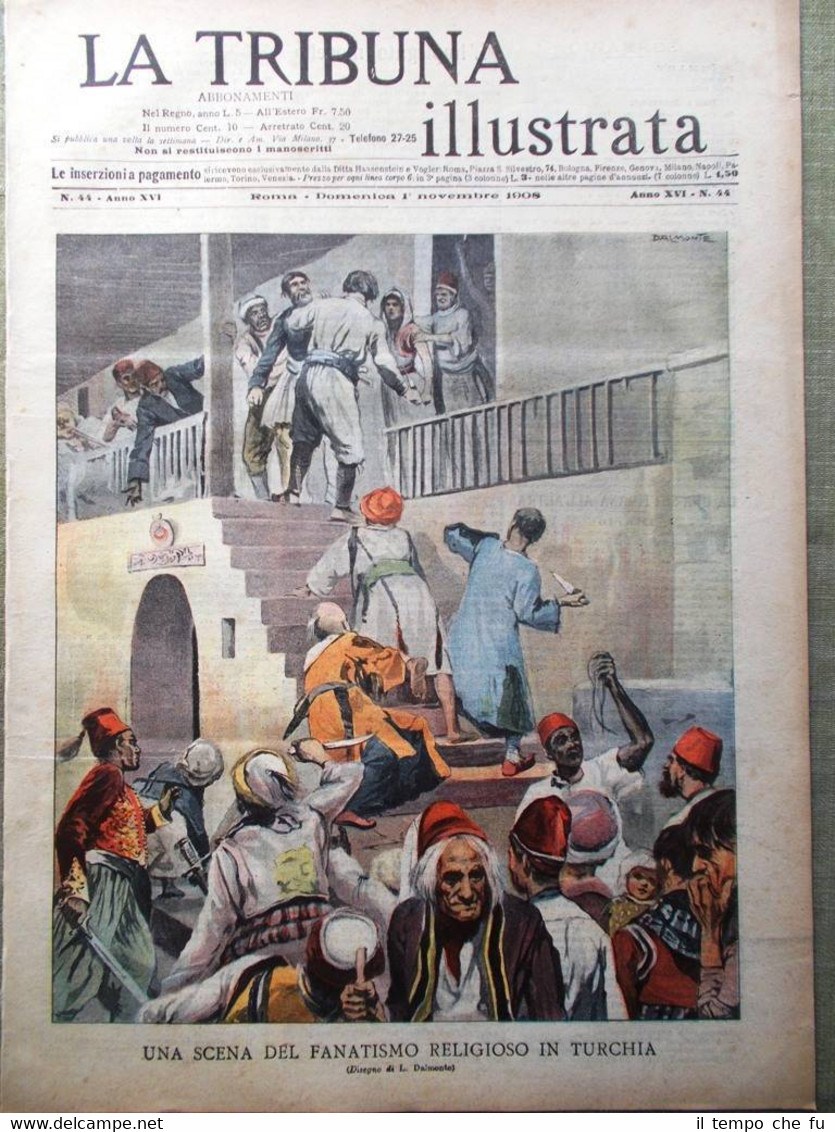 La Tribuna Illustrata 1 Novembre 1908 Biancheri Polla Kyoto Crociera …
