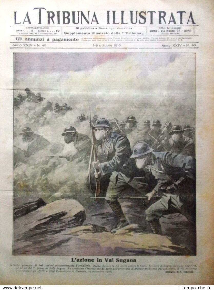 La Tribuna Illustrata 1 Ottobre 1916 WW1 San Grado Valsugana …
