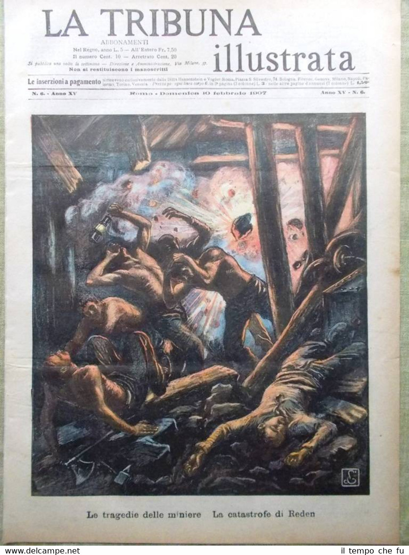 La Tribuna Illustrata 10 Febbraio 1907 Miniera Reden Asilo Disabili …