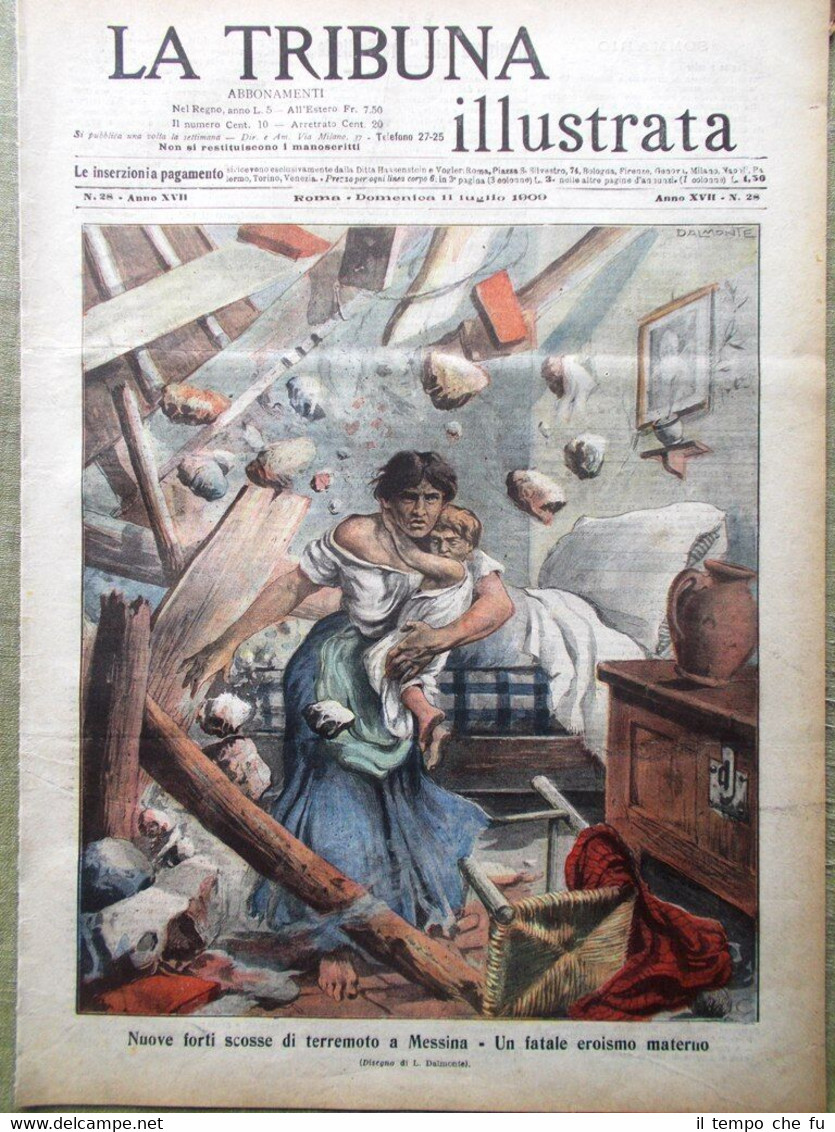 La Tribuna Illustrata 11 Luglio 1909 Spiritismo Manicomio Roma Scosse …