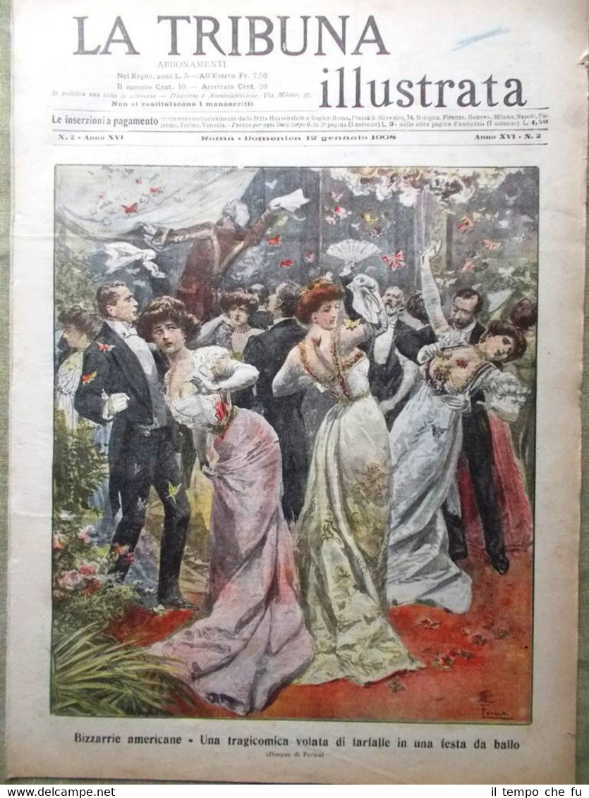 La Tribuna Illustrata 12 Gennaio 1908 Corcovado Lucca Esplosione Borsa …