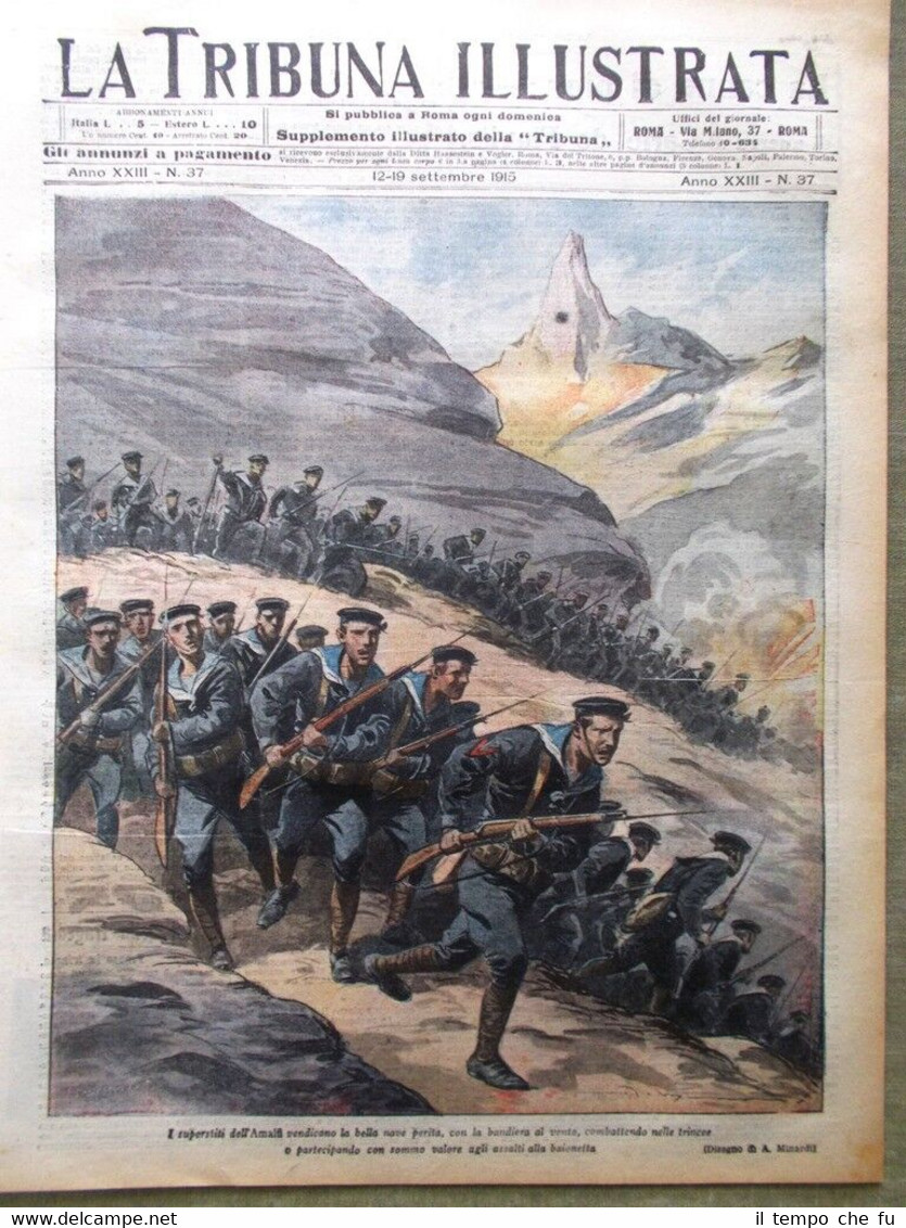 La Tribuna Illustrata 12 Settembre 1915 WW1 Cadorna Amalfi Balcani …