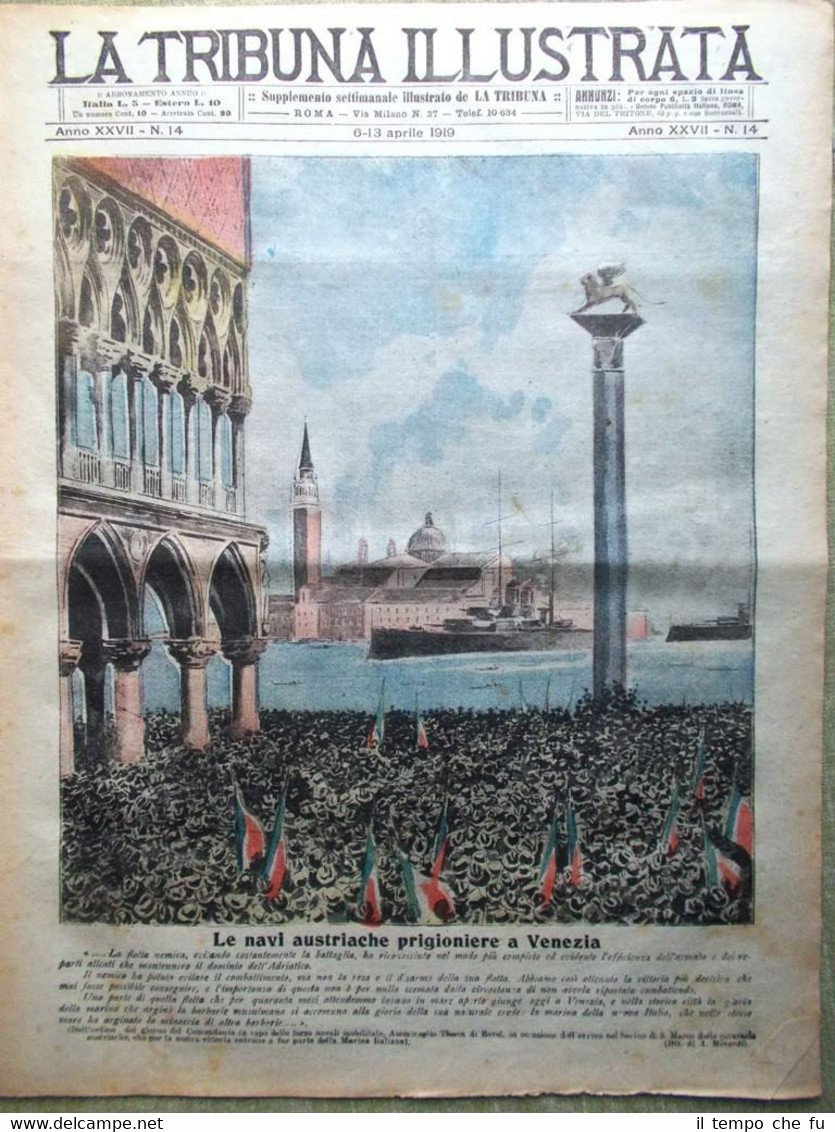La Tribuna Illustrata 13 Aprile 1919 Natale Palli Tunnel Manica …