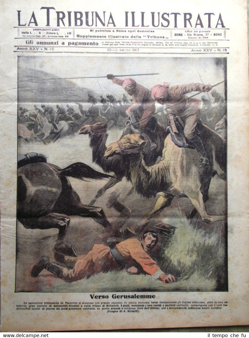 La Tribuna Illustrata 15 Aprile WW1 Palestina Germania Oro alla …