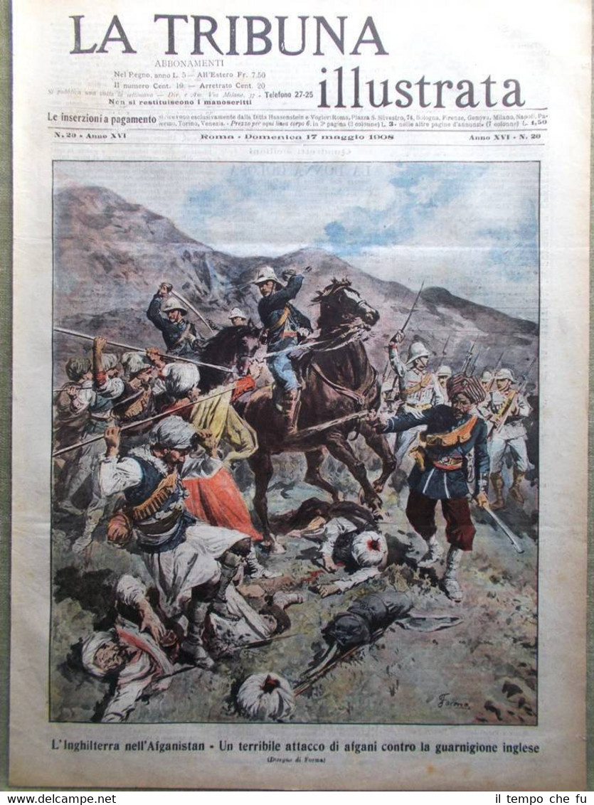 La Tribuna Illustrata 17 Maggio 1908 Etna Savoia Delagrange Santa …