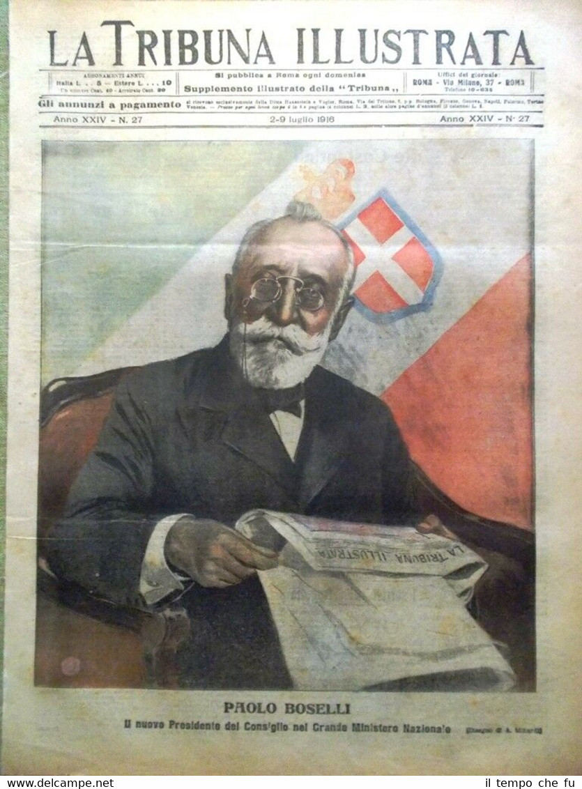 La Tribuna Illustrata 2 Luglio 1916 WW1 Ministero Paolo Boselli …