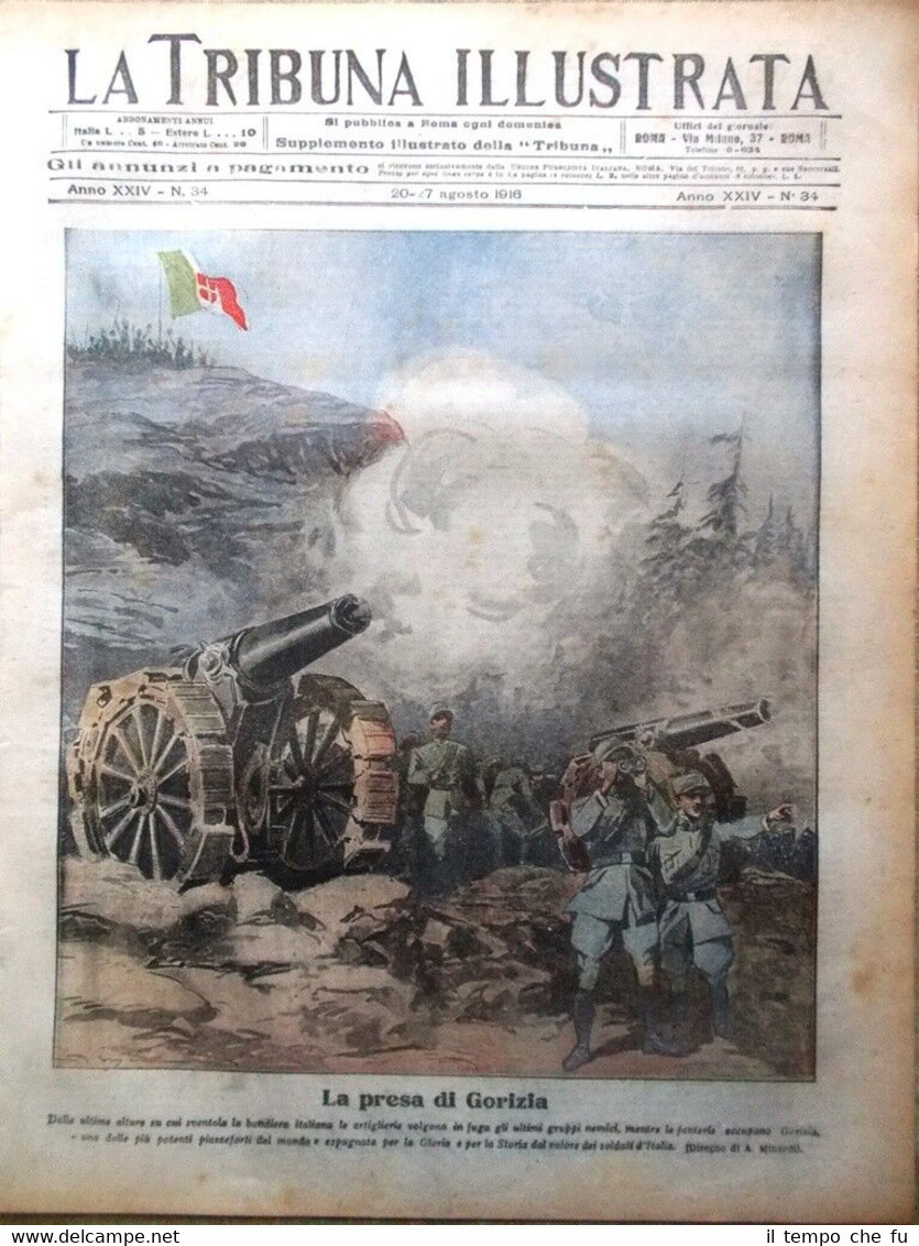 La Tribuna Illustrata 20 Agosto 1916 WW1 Presa di Gorizia …