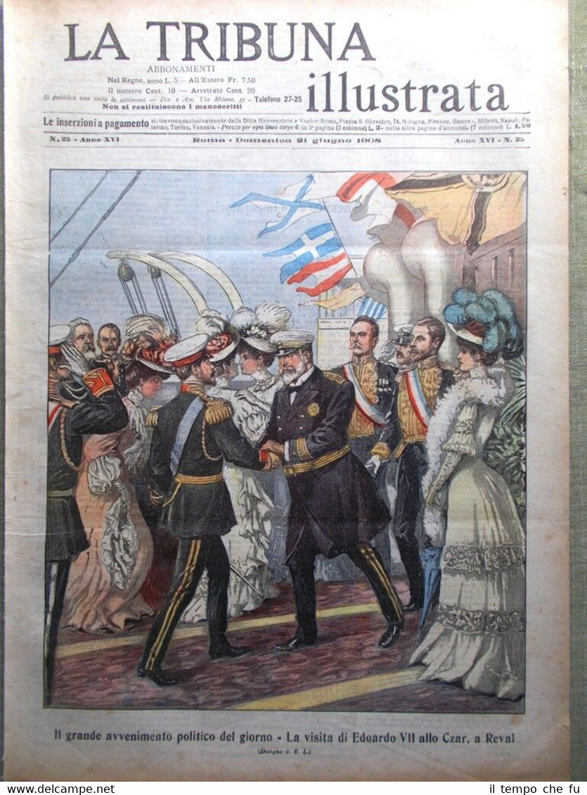 La Tribuna Illustrata 21 Giugno 1908 Coppa Florio Prinetti Boissier …