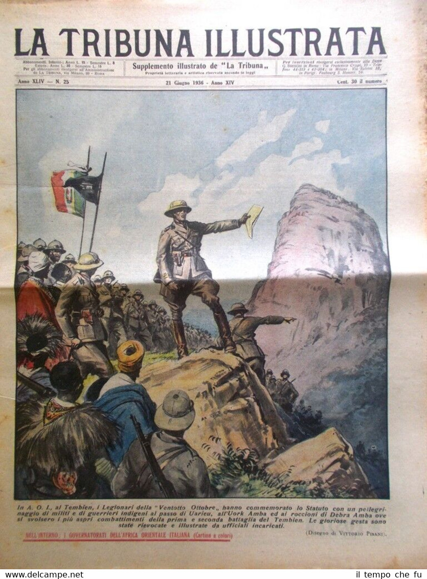 La Tribuna Illustrata 21 Giugno 1936 Gino Bartali Africa Orientale …
