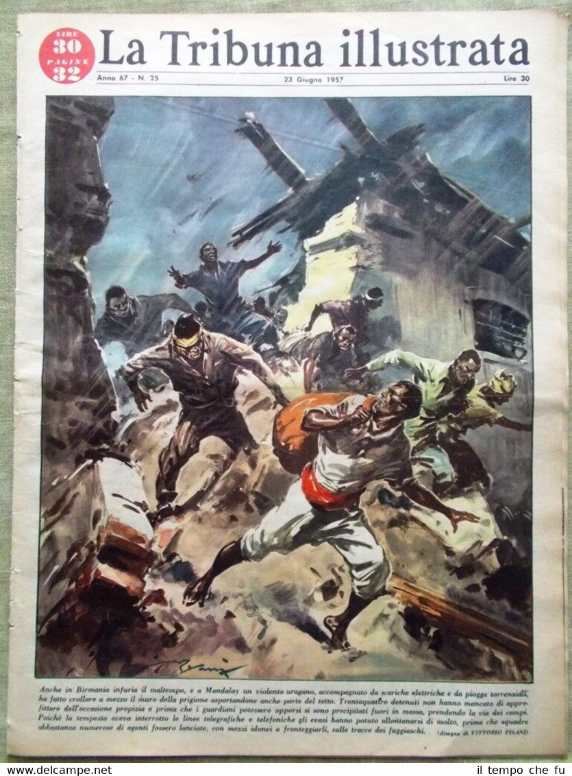La Tribuna Illustrata 23 Giugno 1957 Pisacane Baden Fangio Ferrari …