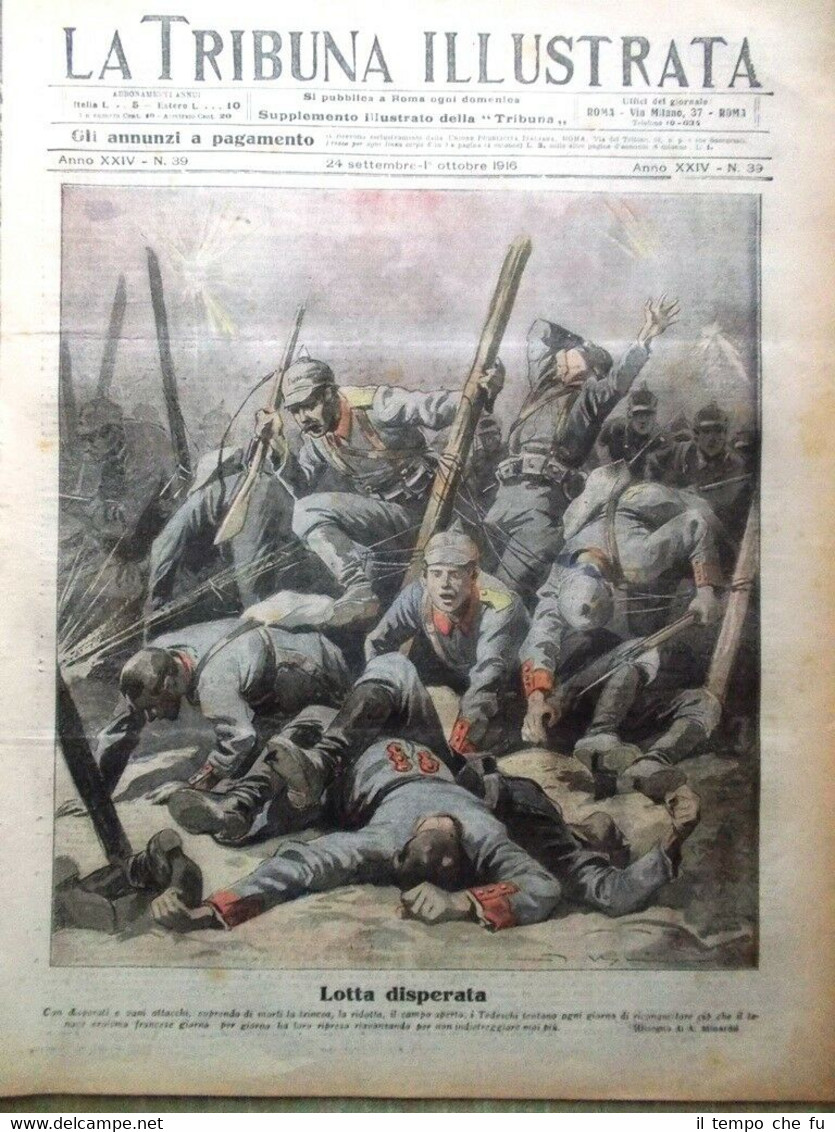 La Tribuna Illustrata 24 Settembre 1916 WW1 Dolomiti Re Vittorio …