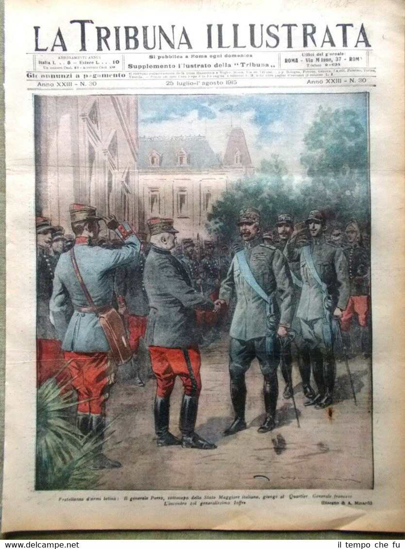 La Tribuna Illustrata 25 Luglio 1915 WW1 Croce Rossa Porro …