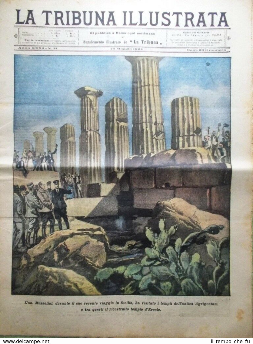 La Tribuna Illustrata 25 Maggio 1924 Funerali Eleonora Duse Mussolini …