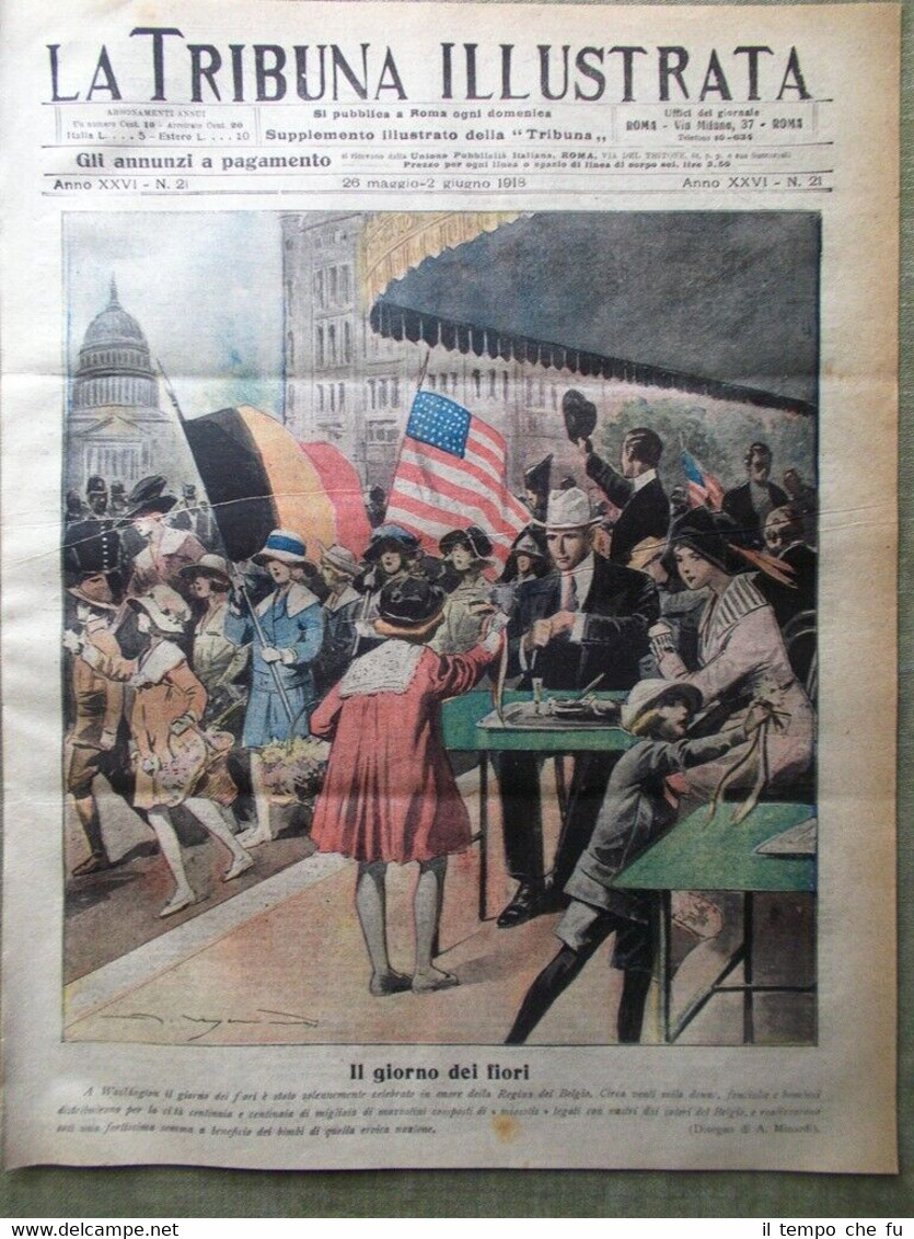 La Tribuna Illustrata 26 Maggio 1918 WW1 Conquista Monte Corno …