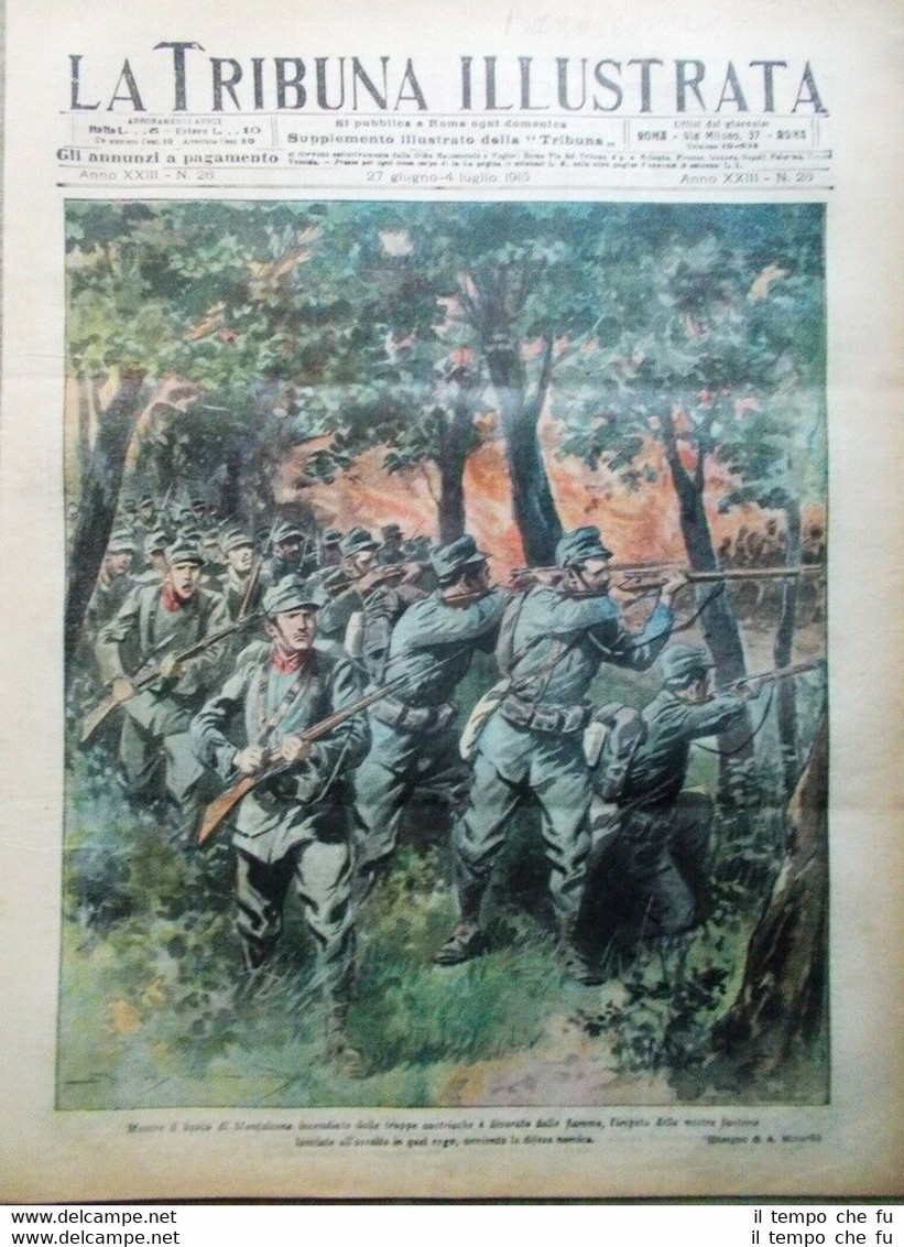 La Tribuna Illustrata 27 Giugno 1915 WW1 Giovannini Carta Guerra …