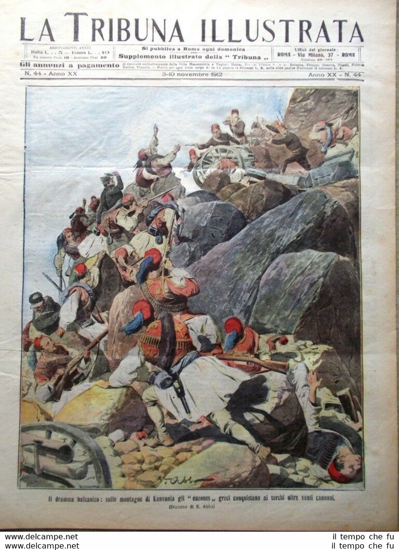 La Tribuna Illustrata 3 Novembre 1912 Frascati Guerra Balcanica Telefono …