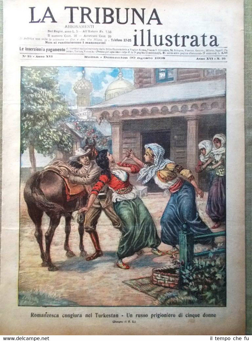 La Tribuna Illustrata 30 Agosto 1908 Montenero Canavay Galla Charcot …